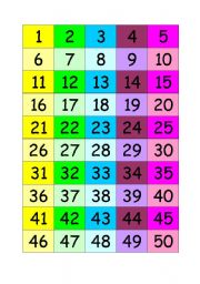 English Worksheet: Numbers Bingo