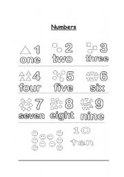 English Worksheet: Numbers 1-10