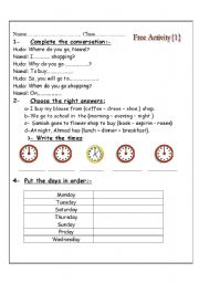 English Worksheet: free activity