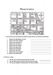 Prepositions of place-places in town-giving directions