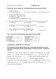 English worksheet: Quantum Leap Film Worksheet