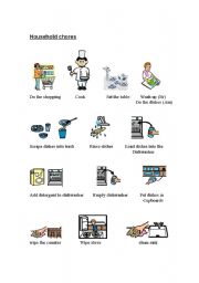 English Worksheet: Household Chores