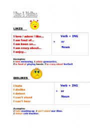 Like & dislikes + Gerund