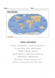 English Worksheet: 7_continents_song