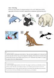 English Worksheet: endangered animals- reading exercise