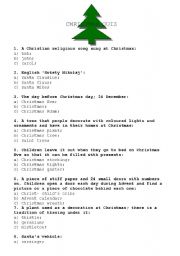 English Worksheet: Christmas Quiz