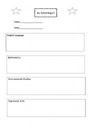 English worksheet: My School Report