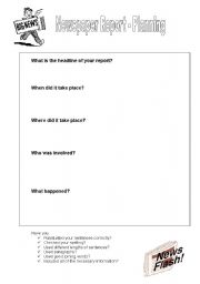 English worksheet: Newspaper Planner