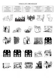 English Worksheet: PARTS OF THE HOUSE