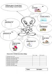 English Worksheet: What can Tweety do?