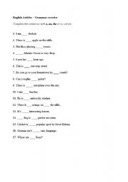 English Worksheet: Articles