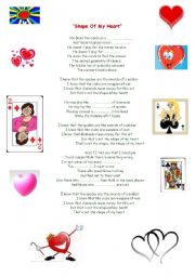 English Worksheet: shape of my heart