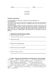 English Worksheet: Final Exam - Adults