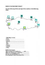 English worksheet: how is the weather today?