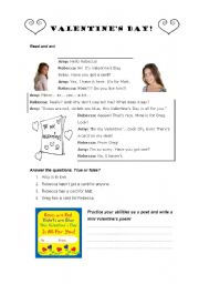 English Worksheet: Valentines Day