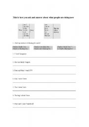 English worksheet: Present Continuous