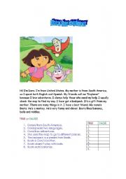 English Worksheet: Dora the Explorer