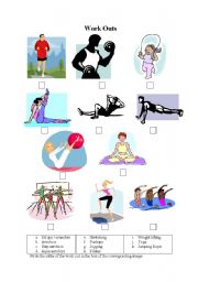 English Worksheet: Work outs