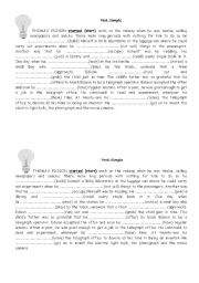English Worksheet: Simple Past - Thomas Edison