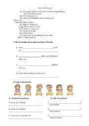 English Worksheet: How old are you?