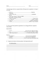 English Worksheet: Comparative Adjectives