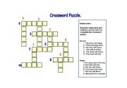 English worksheet: crossword puzzle