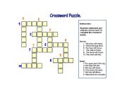 English Worksheet: crossword puzzle
