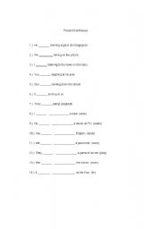 English Worksheet: Present/Past Continuous