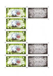 English Worksheet: Adjective Cardgame green sheep card 