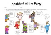 English Worksheet: Incident at the Party