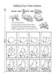 English Worksheet: Let your students make their own cartoon!!!!