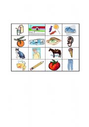 English Worksheet: Bingo card 6