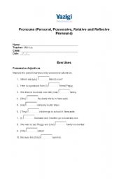 English Worksheet: Possessive Pronouns