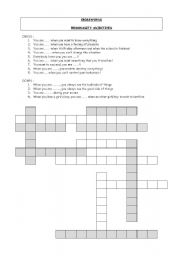 English worksheet: Crosswords - Feelings