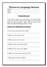 English Worksheet: Comprehension