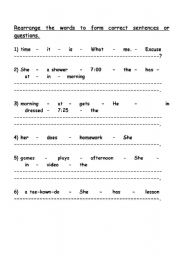 English worksheet: Form questions