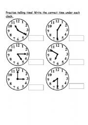 English worksheet: Whats the time?