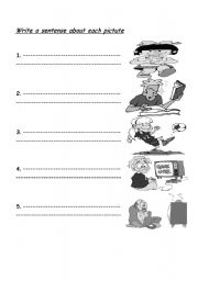 English worksheet: Write sentenses