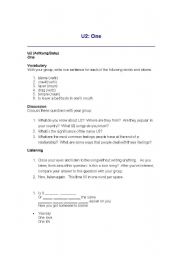 English worksheet: one