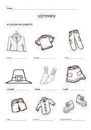 English Worksheet: CLOTHES 