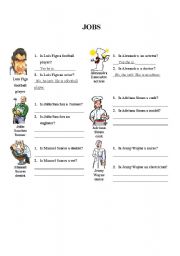 English Worksheet: JOBS- ASKING AND ANSWERING