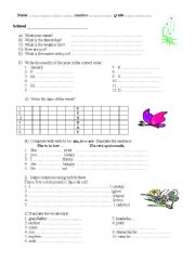 English Worksheet: months and verb to be