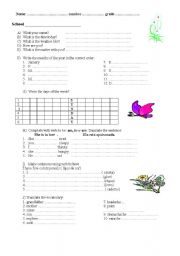 English worksheet: months and verb to be