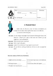 English Worksheet: A musical ghost