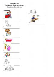 English worksheet: rotine activity