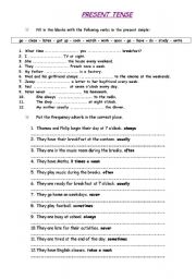 English Worksheet: PRESENT TENSE