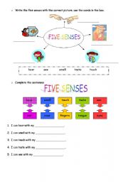 English Worksheet: FIVE SENSES