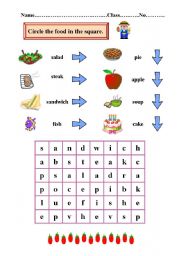 English Worksheet: food