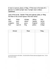 English worksheet: nouns