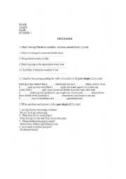 English Worksheet: Test paper